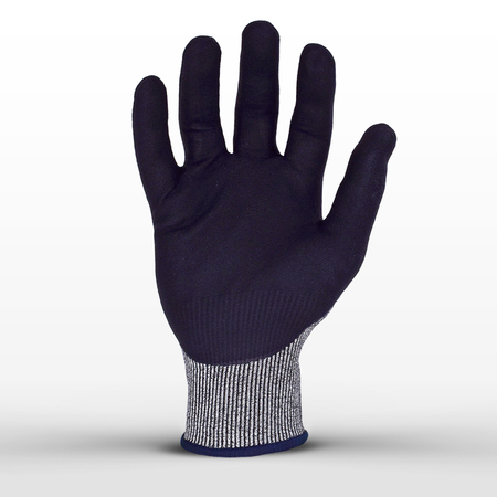 Azusa Safety Bluwolf 18 ga. ANSI A4 Cut Resistant Gray Gloves, Micro-Foam Nitrile/Polyurethane Palm Coating, L BW4040